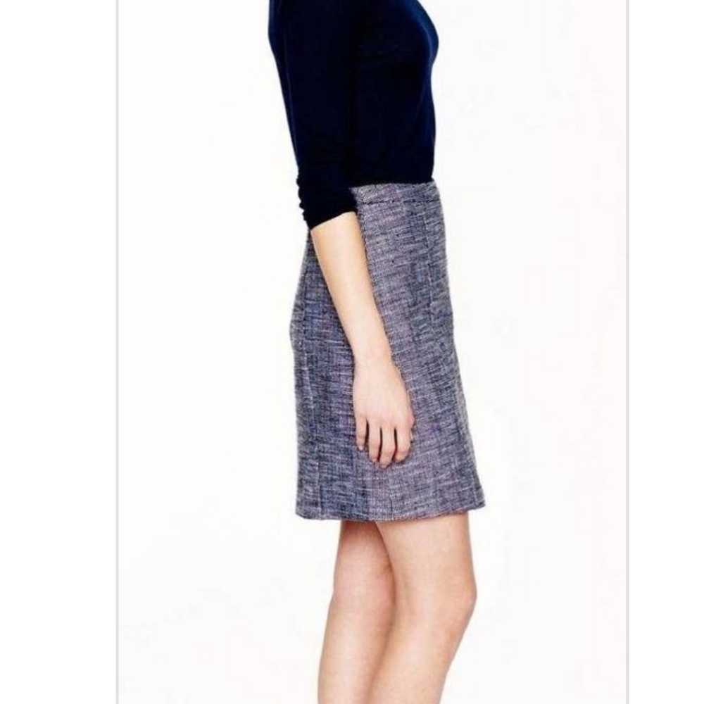 J Crew navy tweed skirt